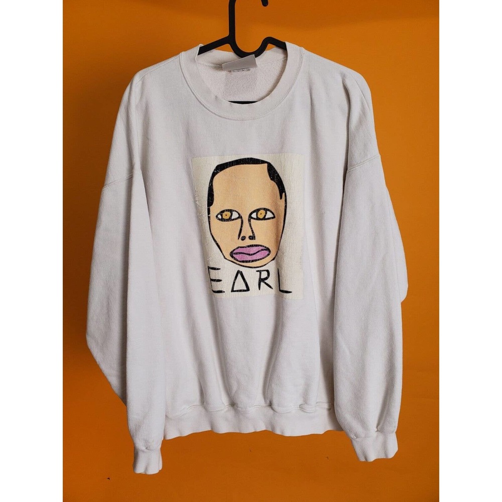 (V) Vintage Hanes Ultimate Cotton Heavy RARE "EARL" Sweatshirt Size LARGE
